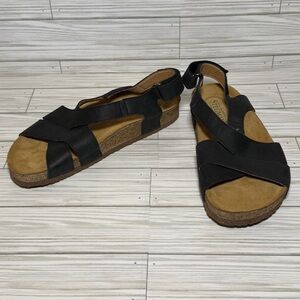Stegmann Hannah Black Leather Cork Sandals – Women’s Size 10